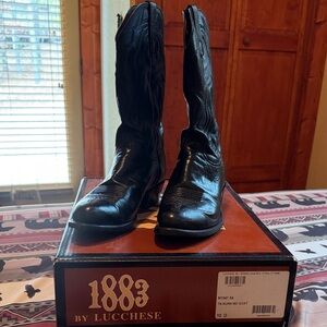 Lucchese 1883 Black Goat Leather Boots